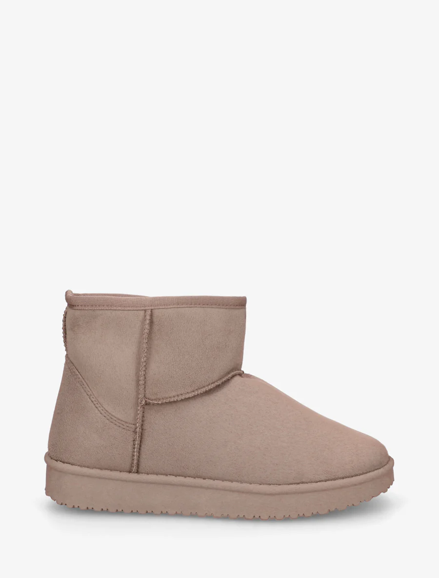 Low boots unies en suédine - Taupe