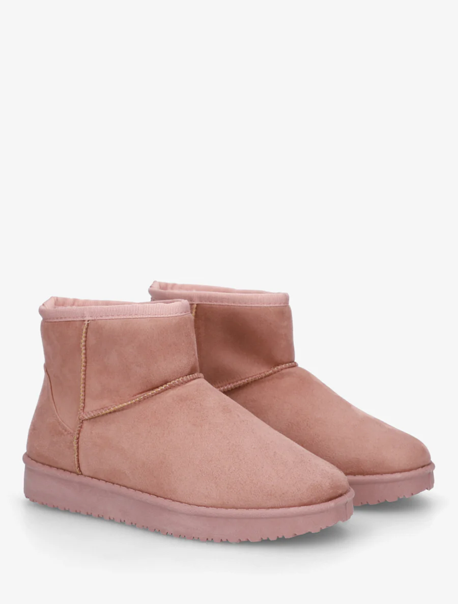 Low boots unies en suédine - Rose - Image 4