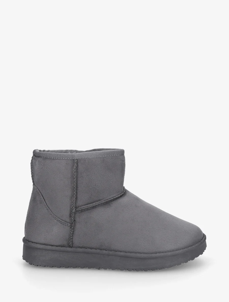 Low boots unies en suédine - Gris