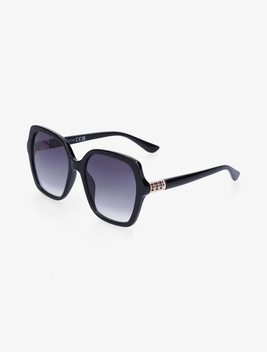 Lunettes de soleil arrondies oversize - Noir