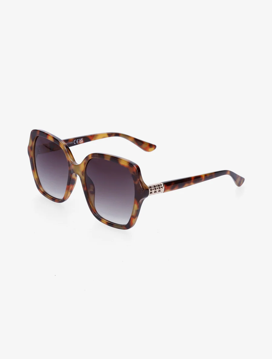 Lunettes de soleil arrondies oversize - Camel