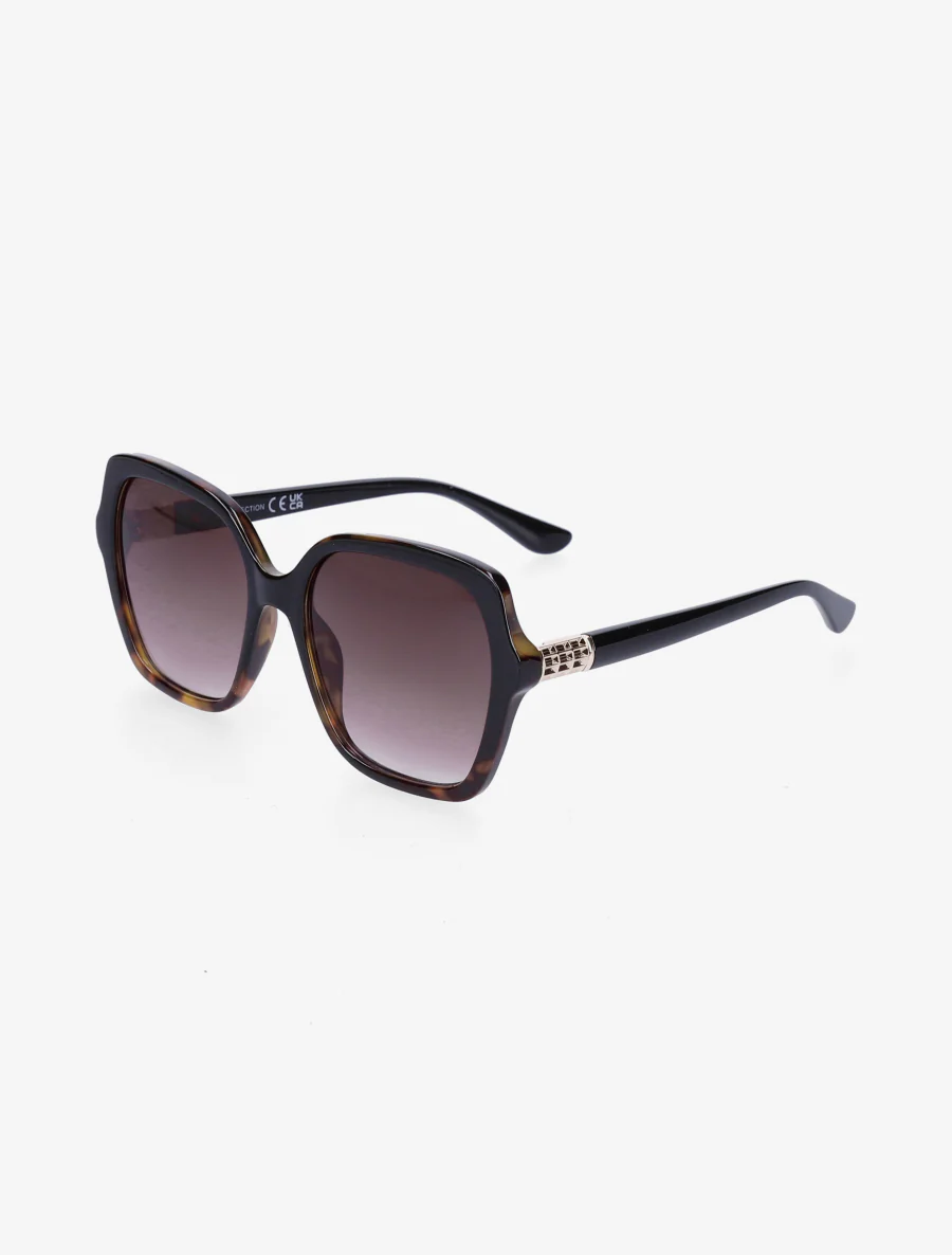 Lunettes de soleil arrondies oversize - Marron