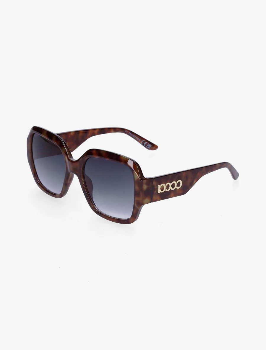 Lunettes de soleil carrées oversize - Marron foncé