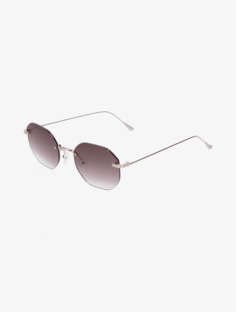Lunettes de soleil octogonales - Marron