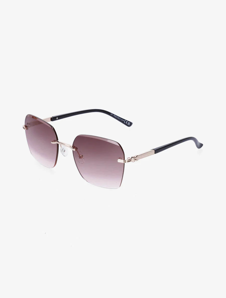 Lunettes de soleil rectangulaires - Marron clair