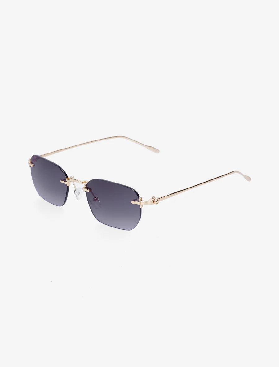 Lunettes de soleil rectangulaires sans monture - Noir