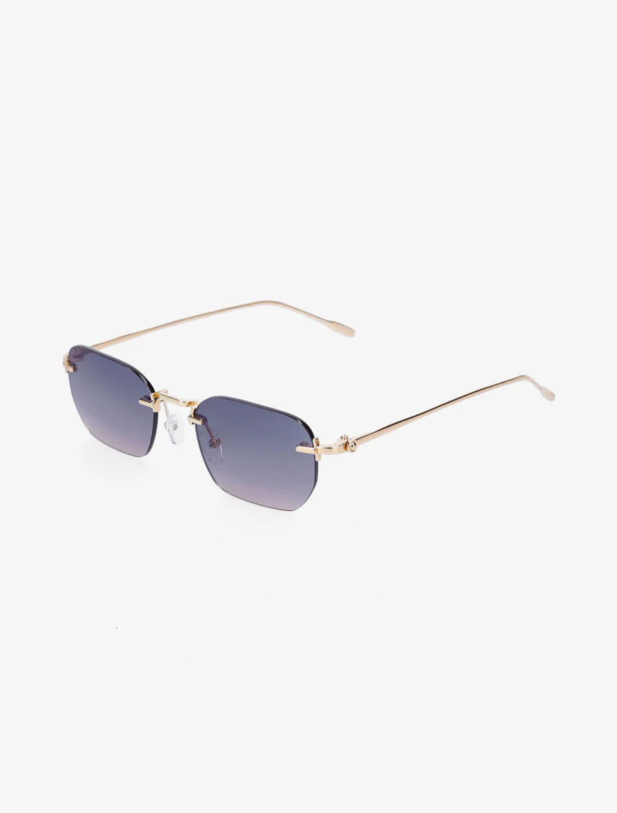 Lunettes de soleil rectangulaires sans monture - Bleu
