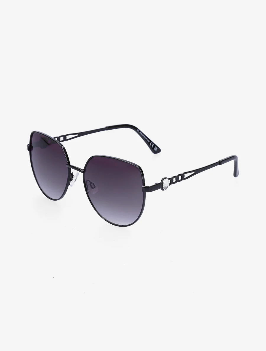 Lunettes de soleil rondes oversize - Noir