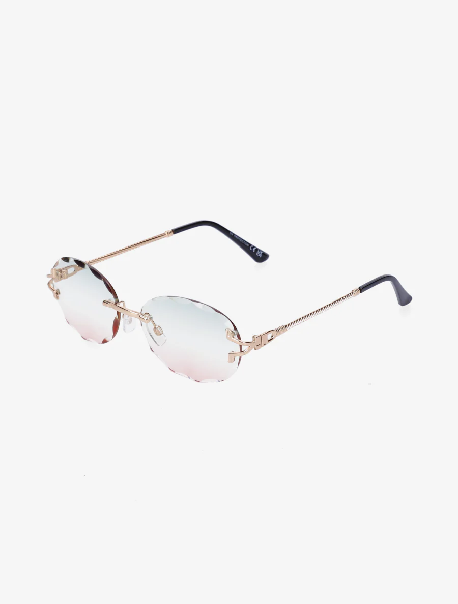 Lunettes ovales à monture torsadée - Vert
