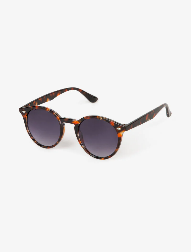 Lunettes rondes à verres semi opaques - camel - Image 2