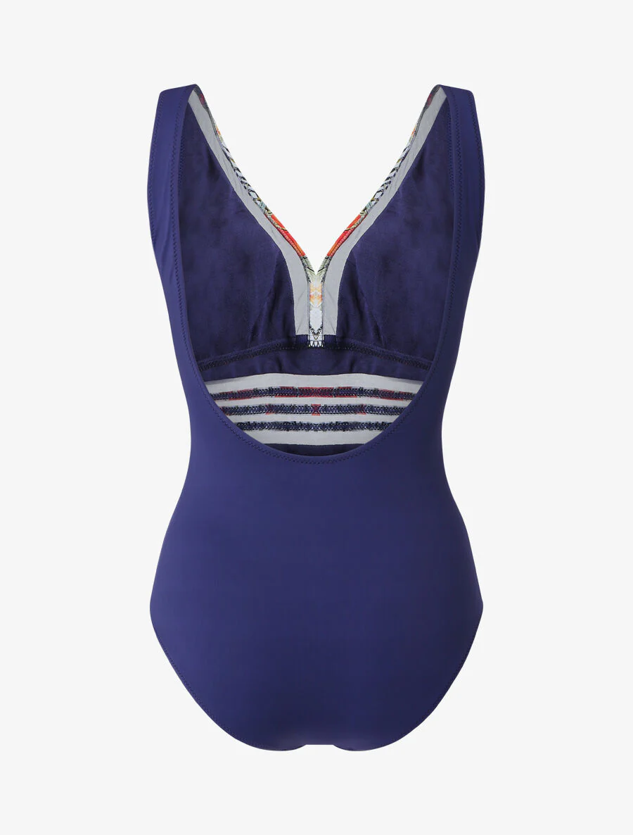 Maillot de bain tropical à liseré en tulle - Blanc - Image 2