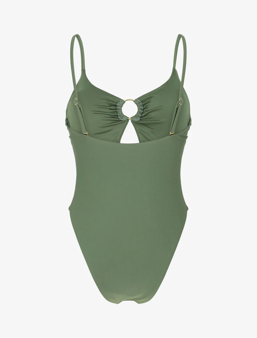 Maillot de bain une pièce échancré - Kaki - Image 2