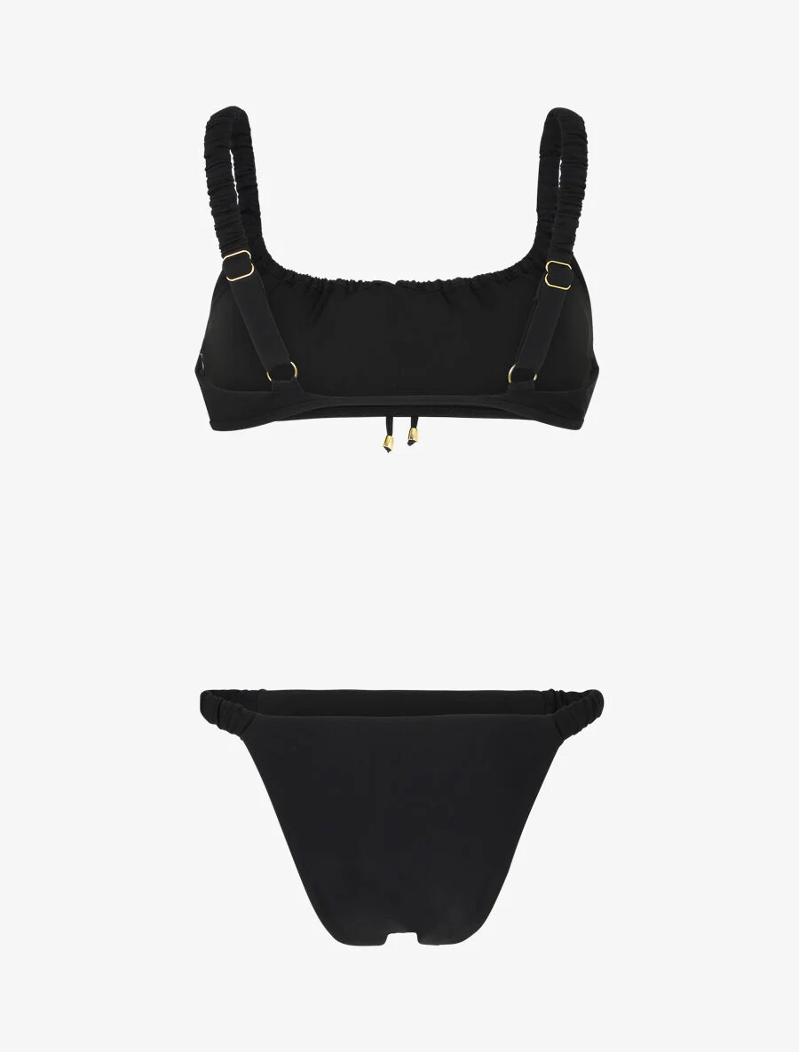 Maillot deux pièces froncé - Noir - Image 2