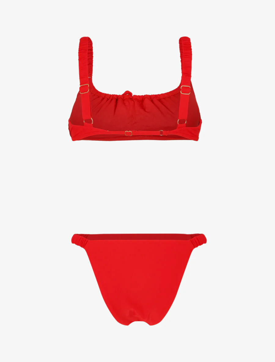 Maillot deux pièces froncé - Rouge - Image 2