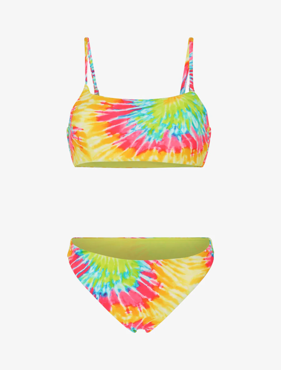 Maillot deux pièces tie and dye - Jaune