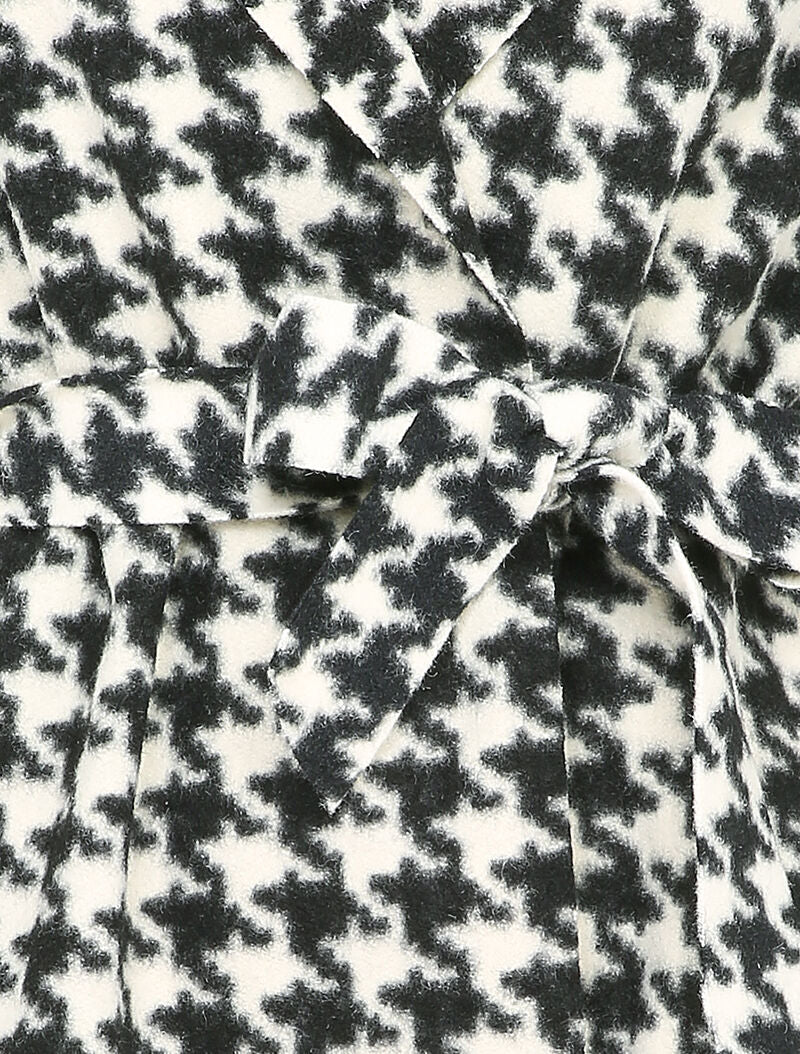 Manteau à capuche imprimé pied de coq - Noir/blanc - Image 3