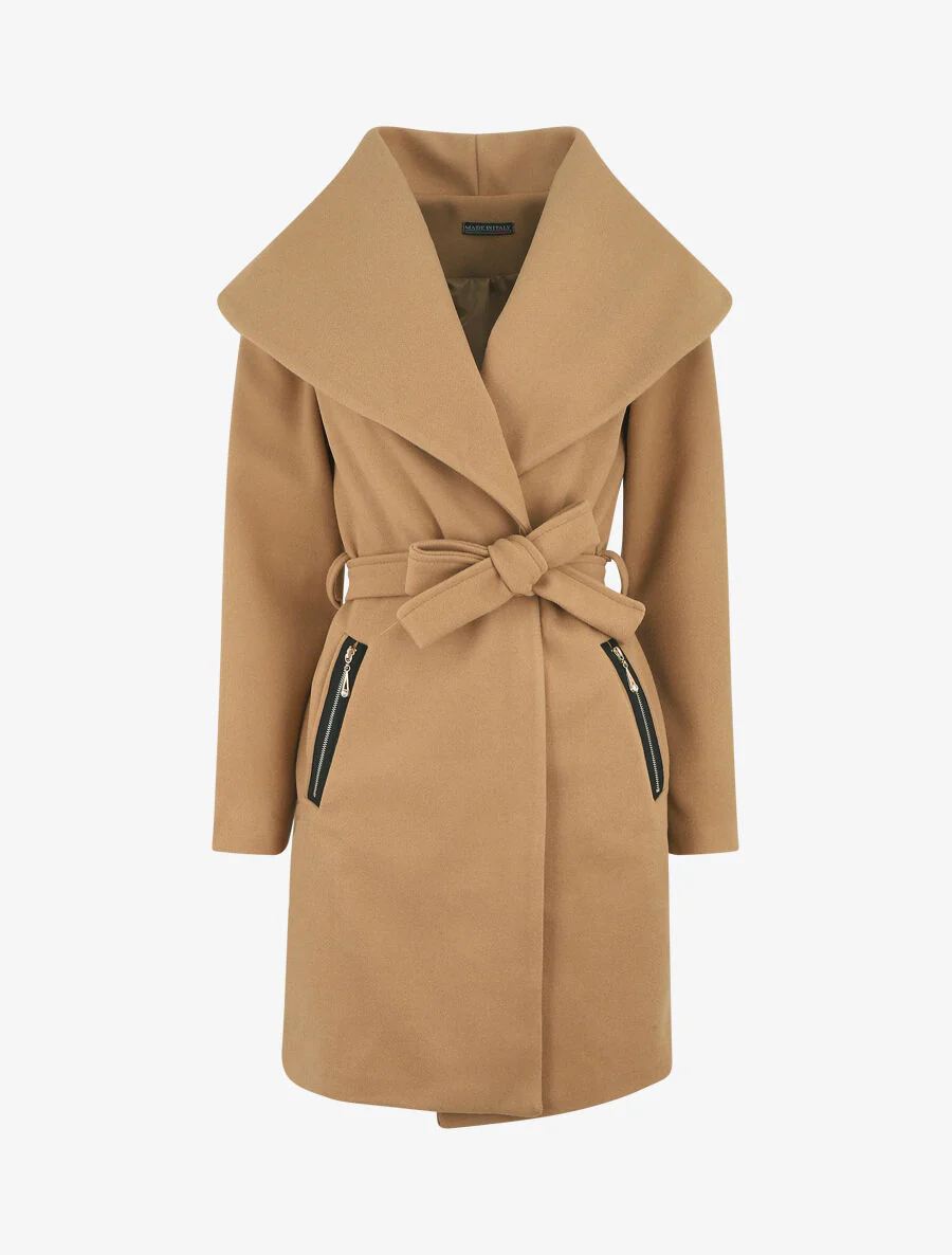 Manteau à col châle - Beige