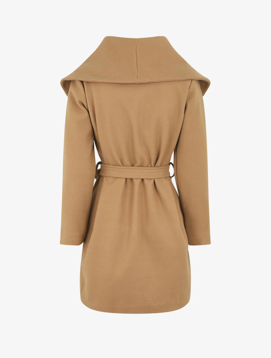 Manteau à col châle - Beige - Image 2