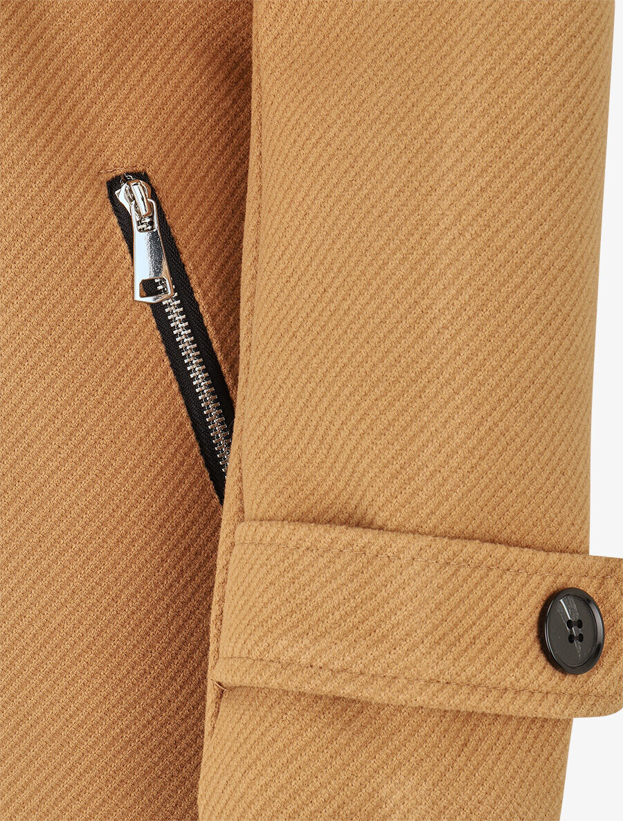Manteau à empiècement style sweat - Camel - Image 3