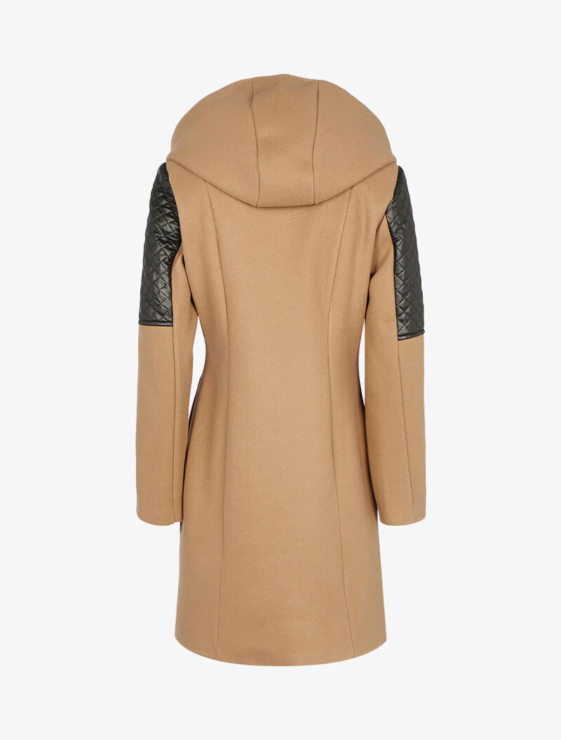 Manteau à zips et épaules matelassées - taupe - Image 2
