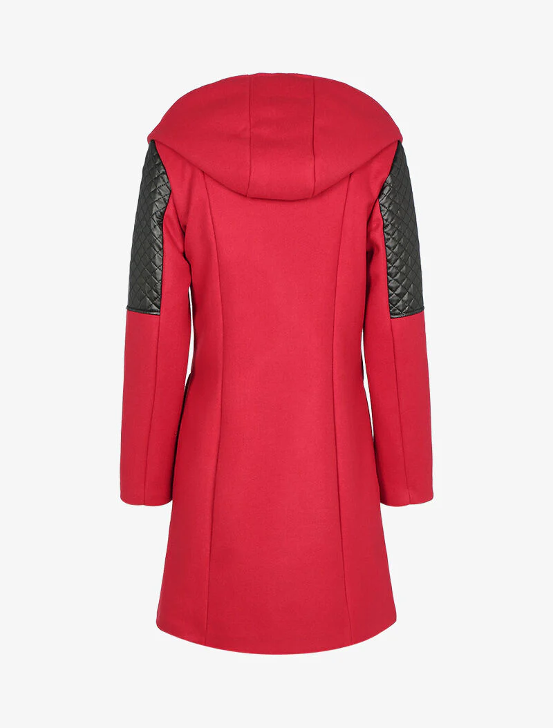 Manteau à zips et épaules matelassées - rouge - Image 2