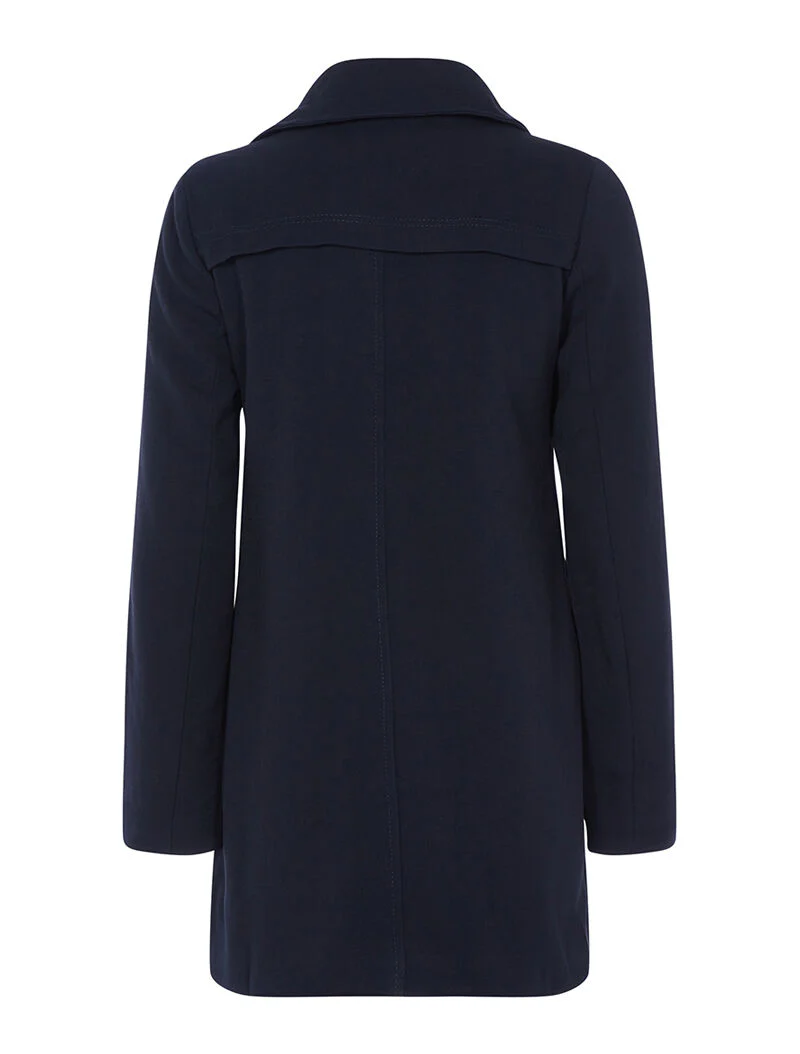 Manteau casual chic intérieur molletonné - bleu nuit - Image 4
