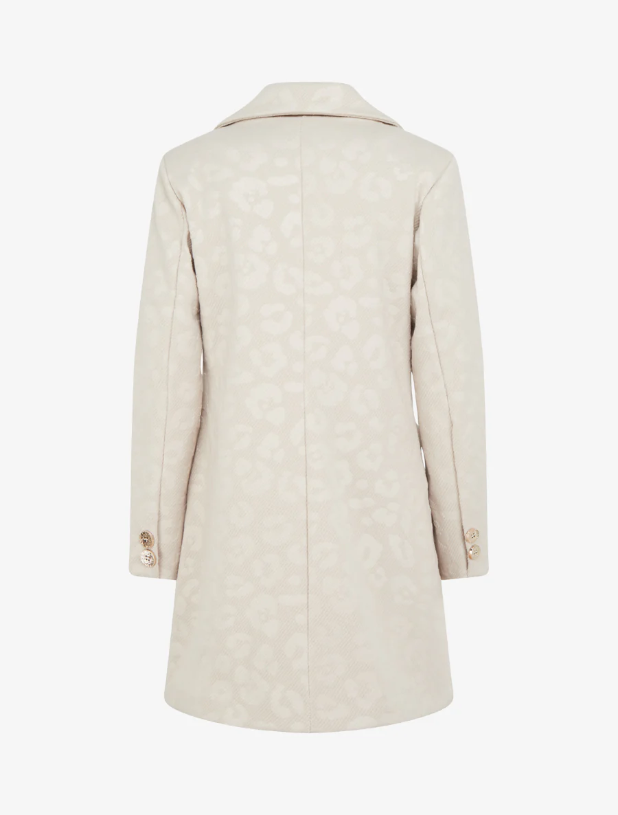 Manteau droit à motif léopard - Beige - Image 2