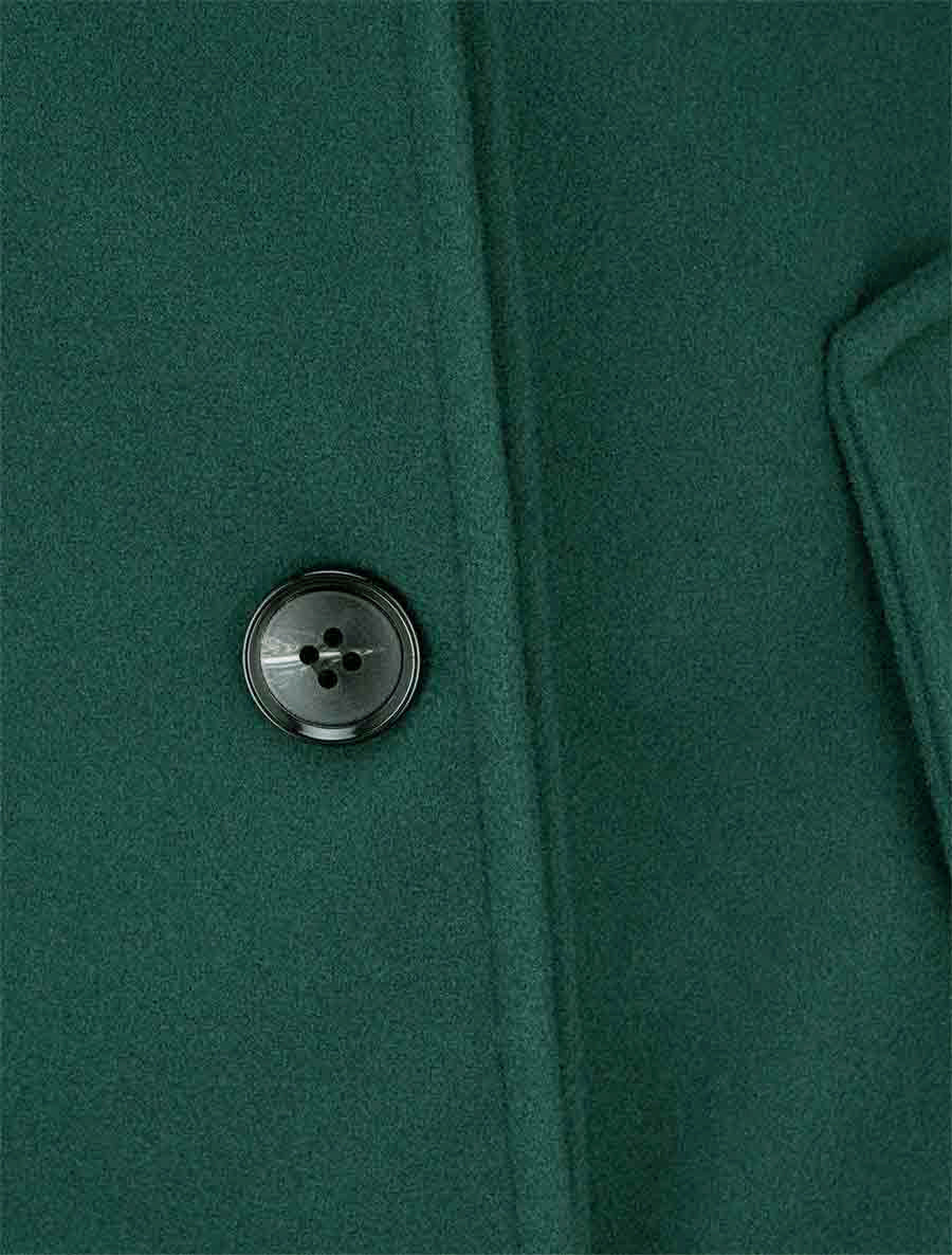 Manteau droit à pans croisés - Vert foncé - Image 3