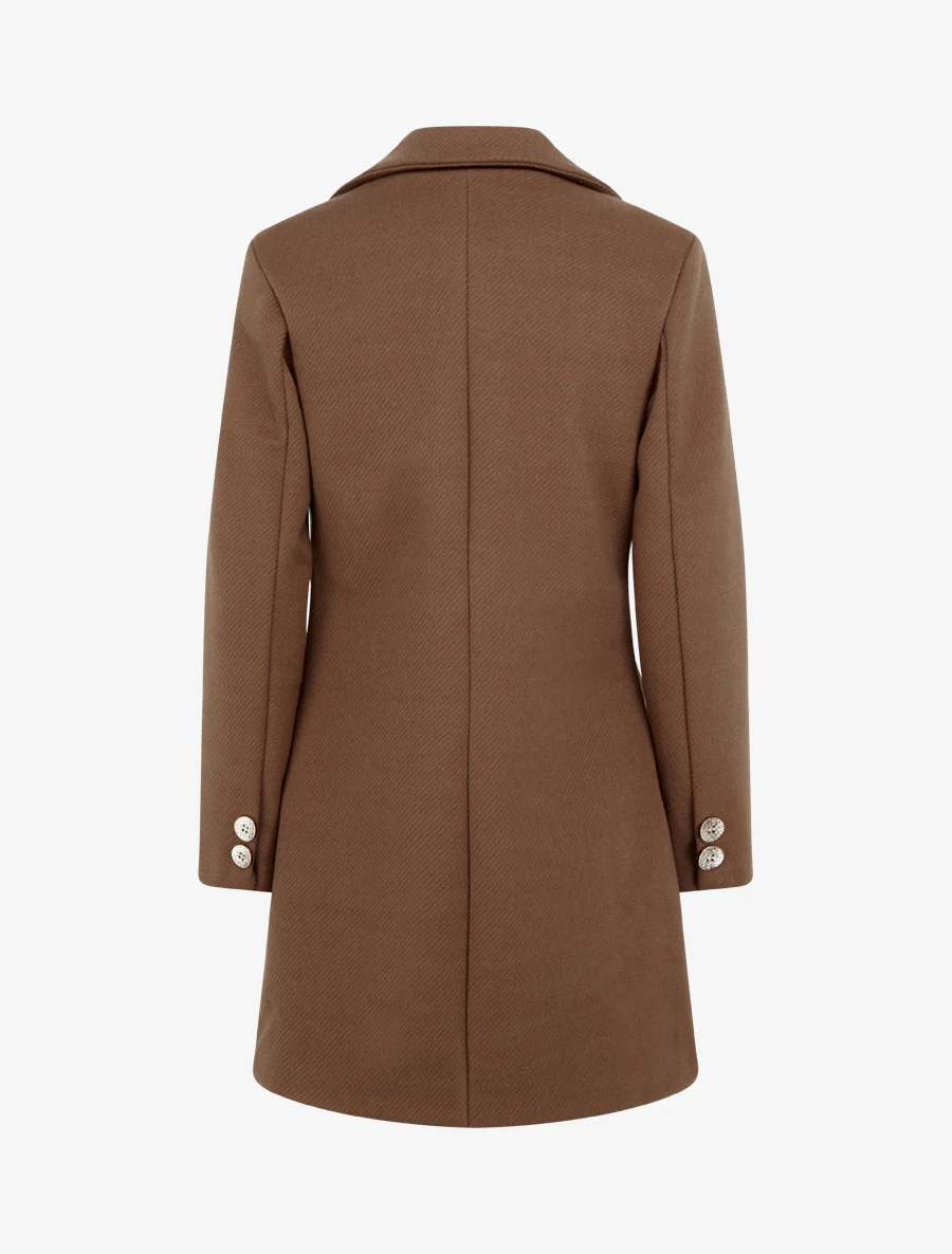 Manteau droit boutonné - Marron - Image 2