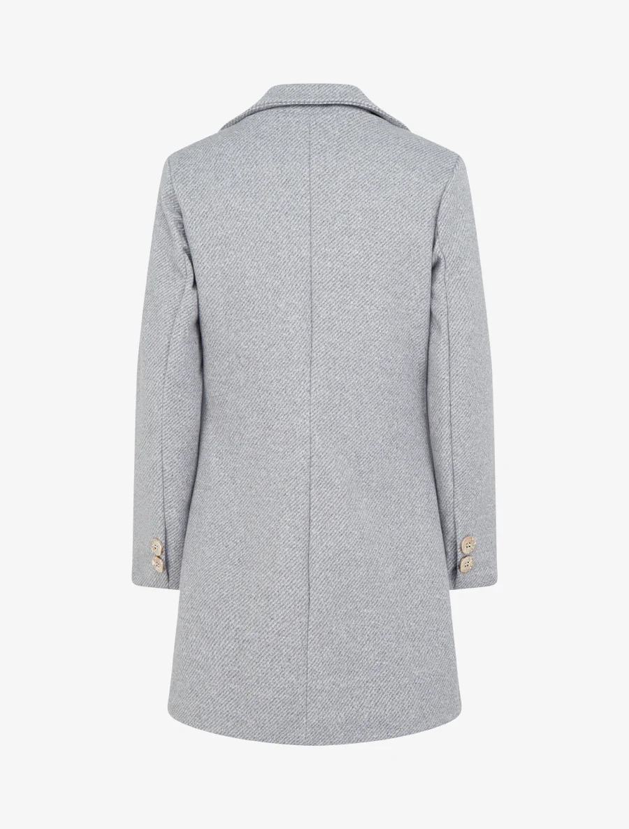 Manteau droit boutonné - Gris clair - Image 2