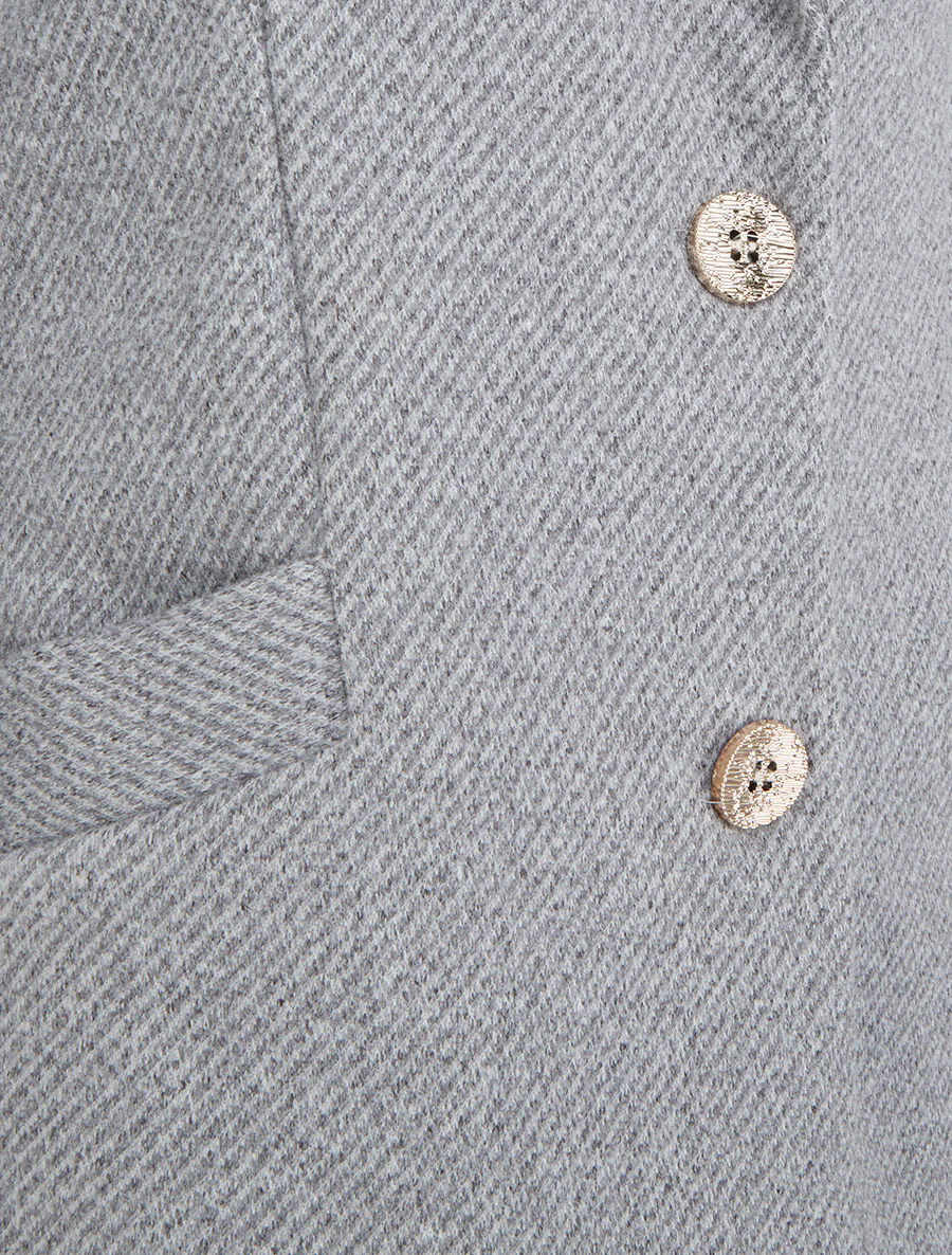 Manteau droit boutonné - Gris clair - Image 3