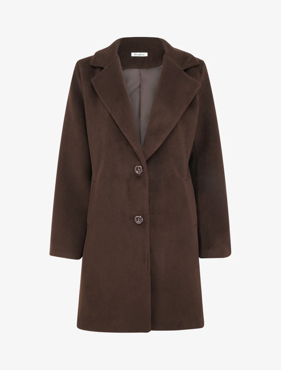 Manteau droit long - Marron