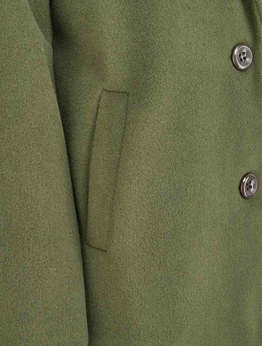Manteau droit long - Kaki - Image 3
