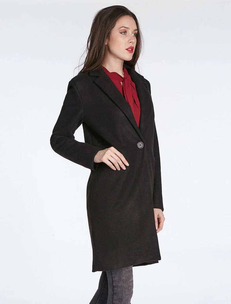 Manteau fermeture un bouton - noir - Image 3