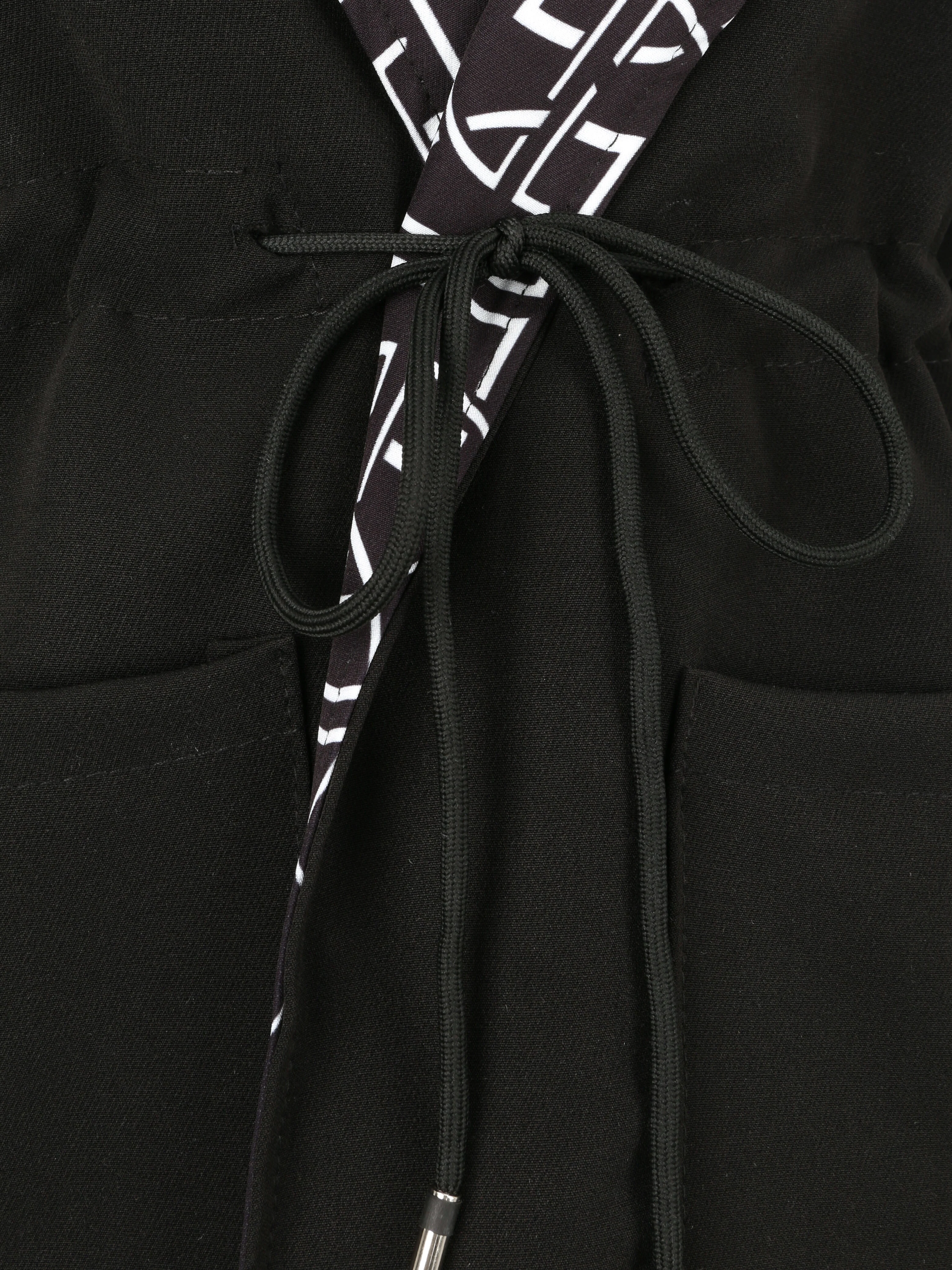Manteau fin à capuche - Noir - Image 3