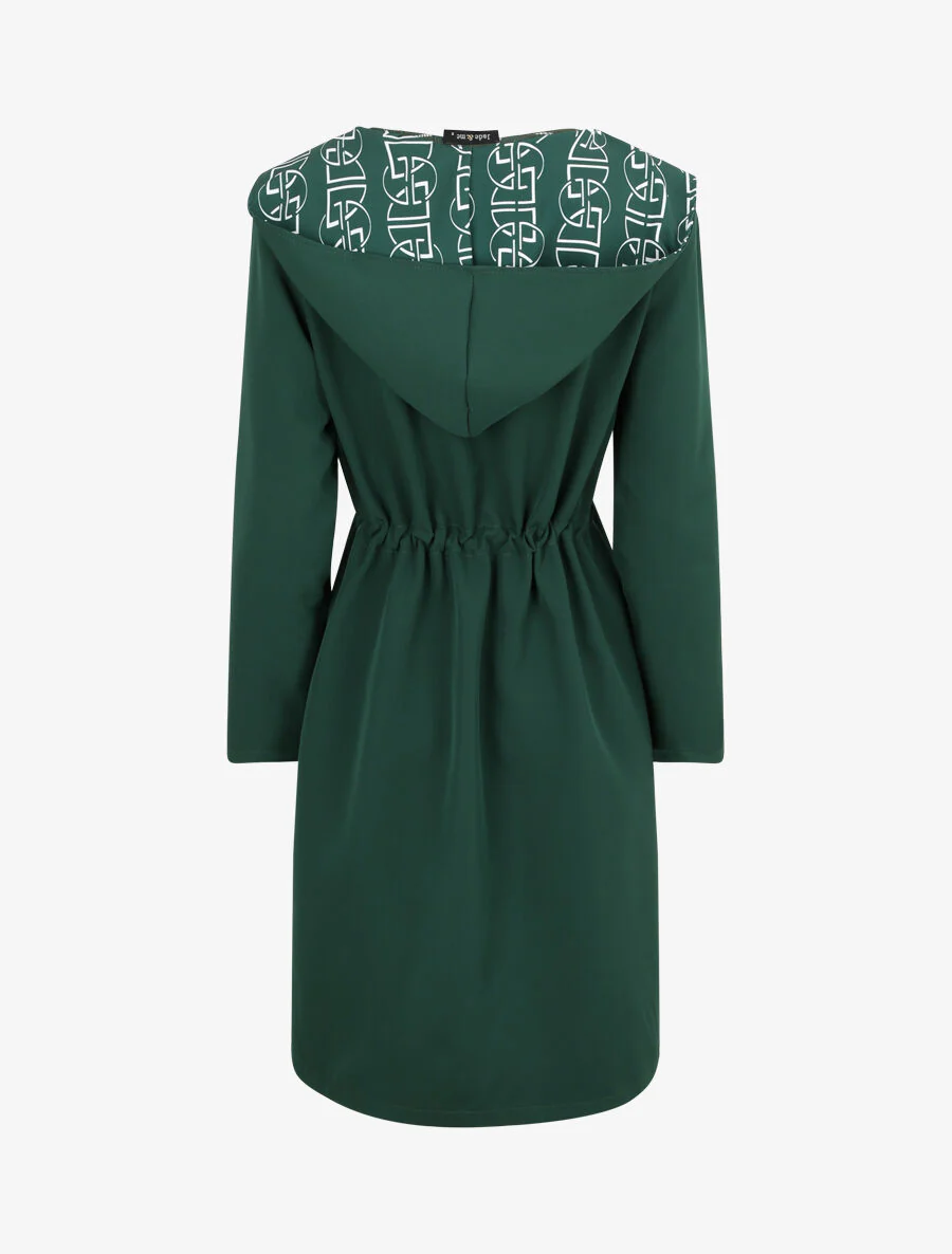 Manteau fin à capuche - Vert - Image 2