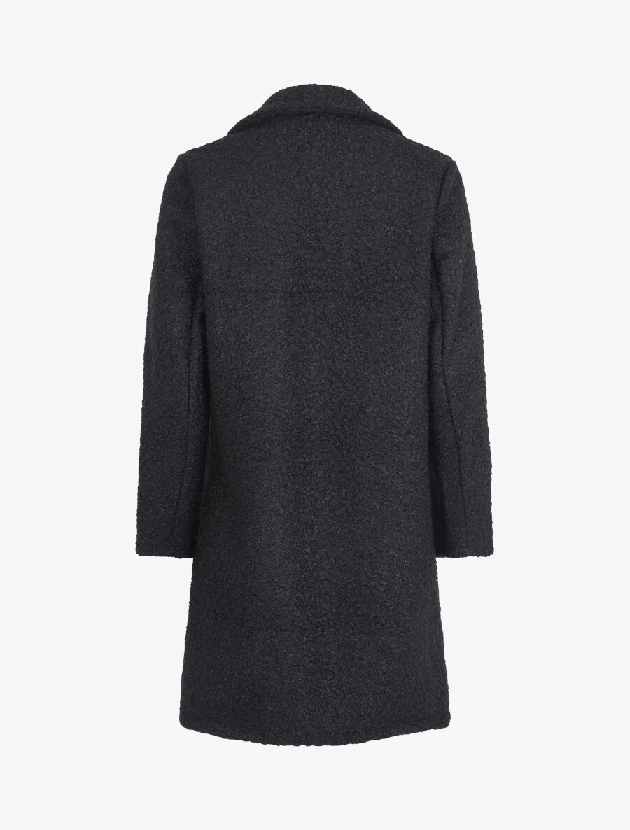 Manteau léger effet laine bouclée - Noir - Image 2