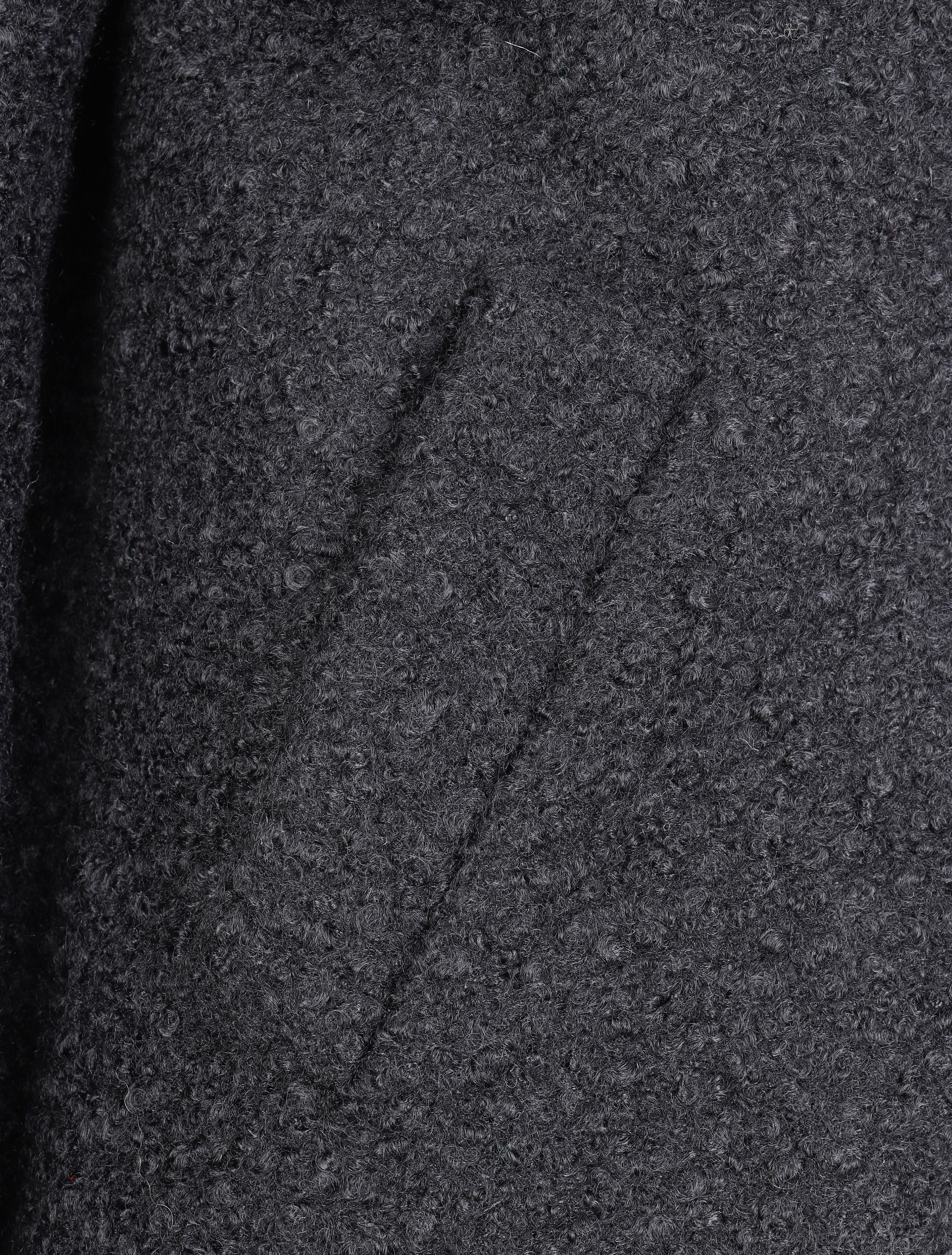 Manteau léger effet laine bouclée - Noir - Image 3