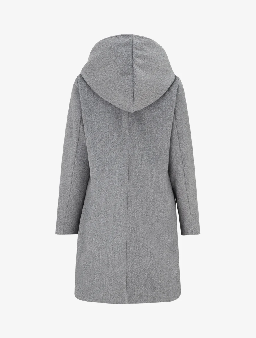 Manteau long à capuche coupe droite - Gris - Image 2