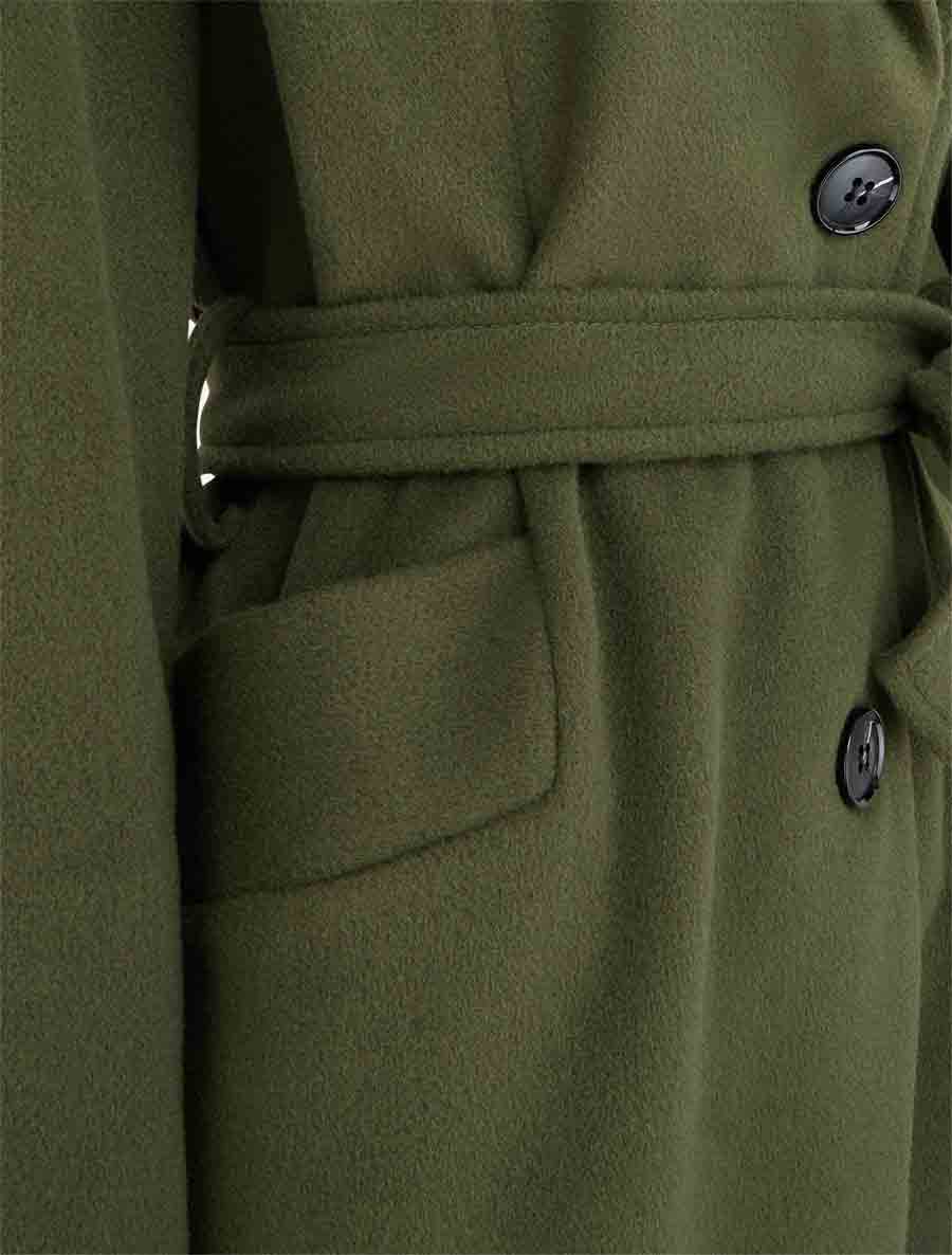 Manteau long à capuche - Kaki - Image 3