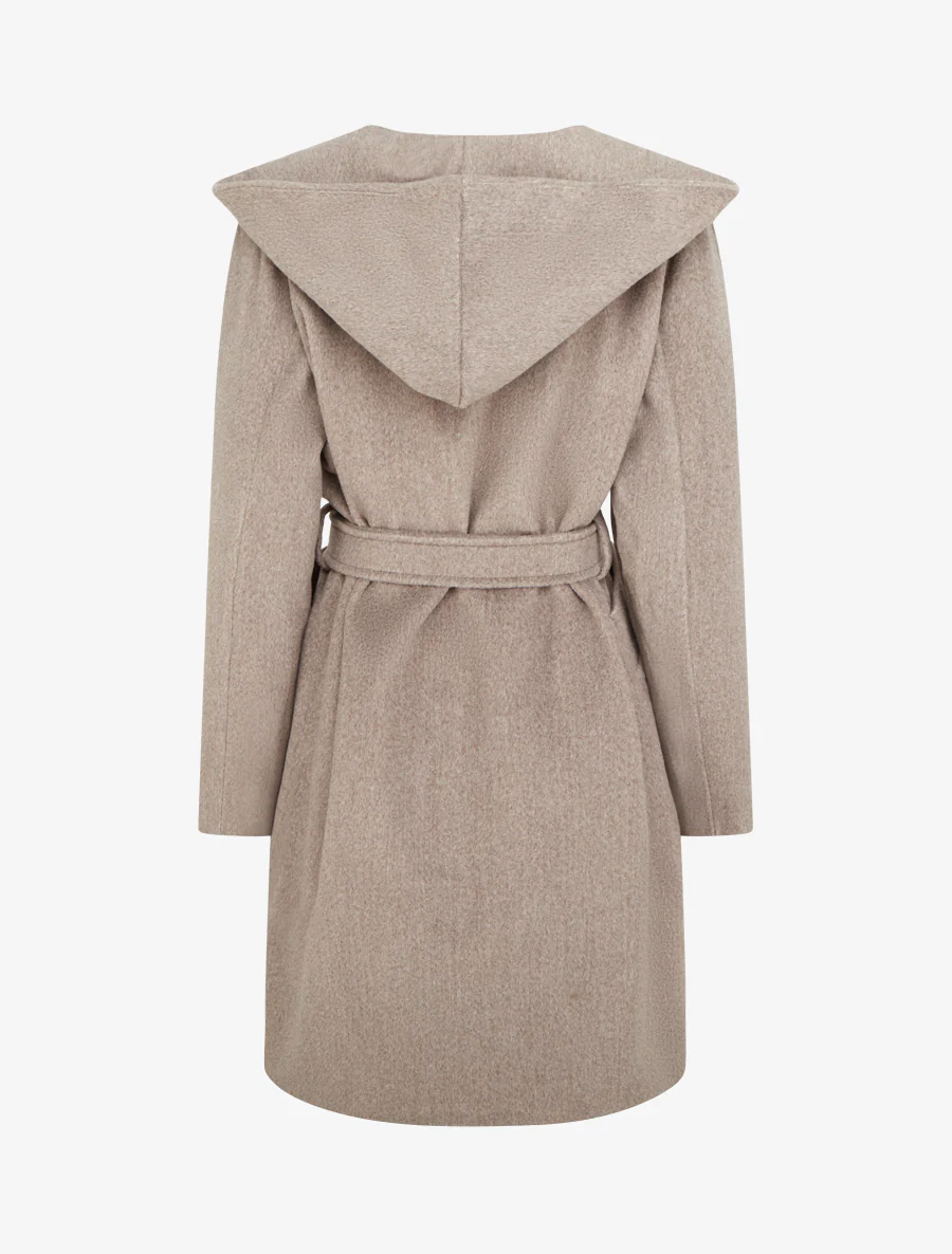 Manteau long à capuche - Taupe - Image 2