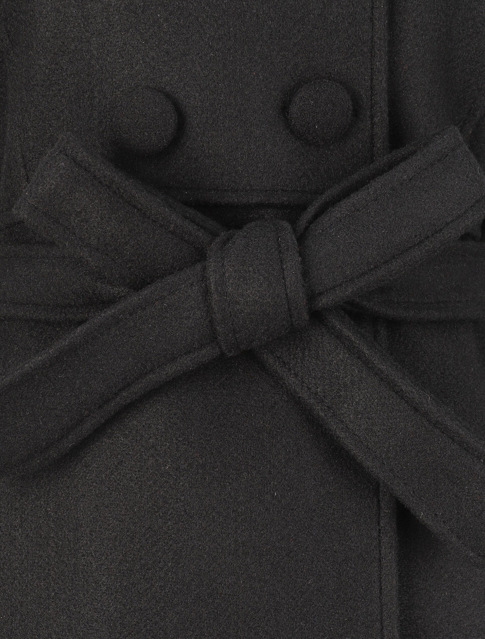 Manteau long à pans croisés et capuche - Noir - Image 3