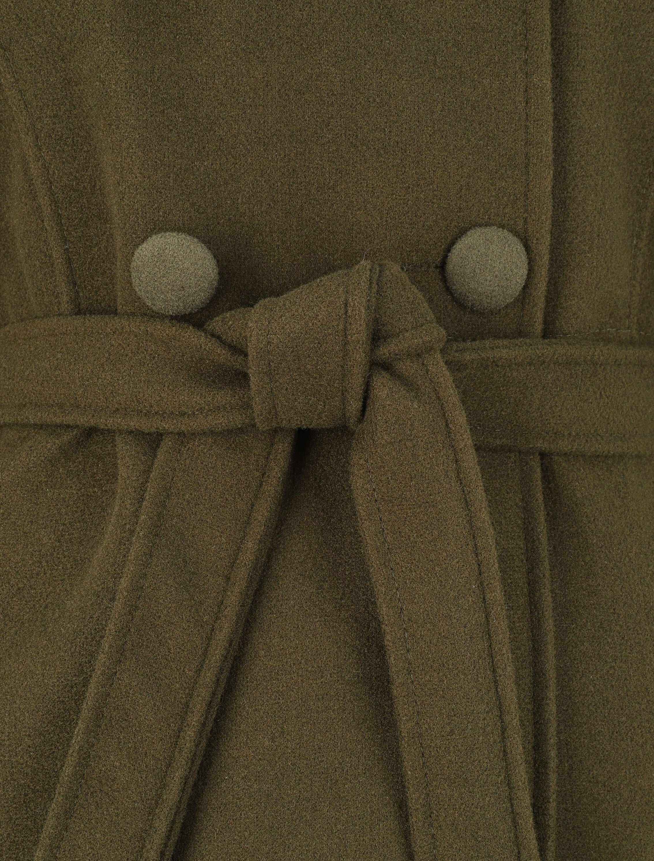 Manteau long à pans croisés et capuche - Kaki - Image 3