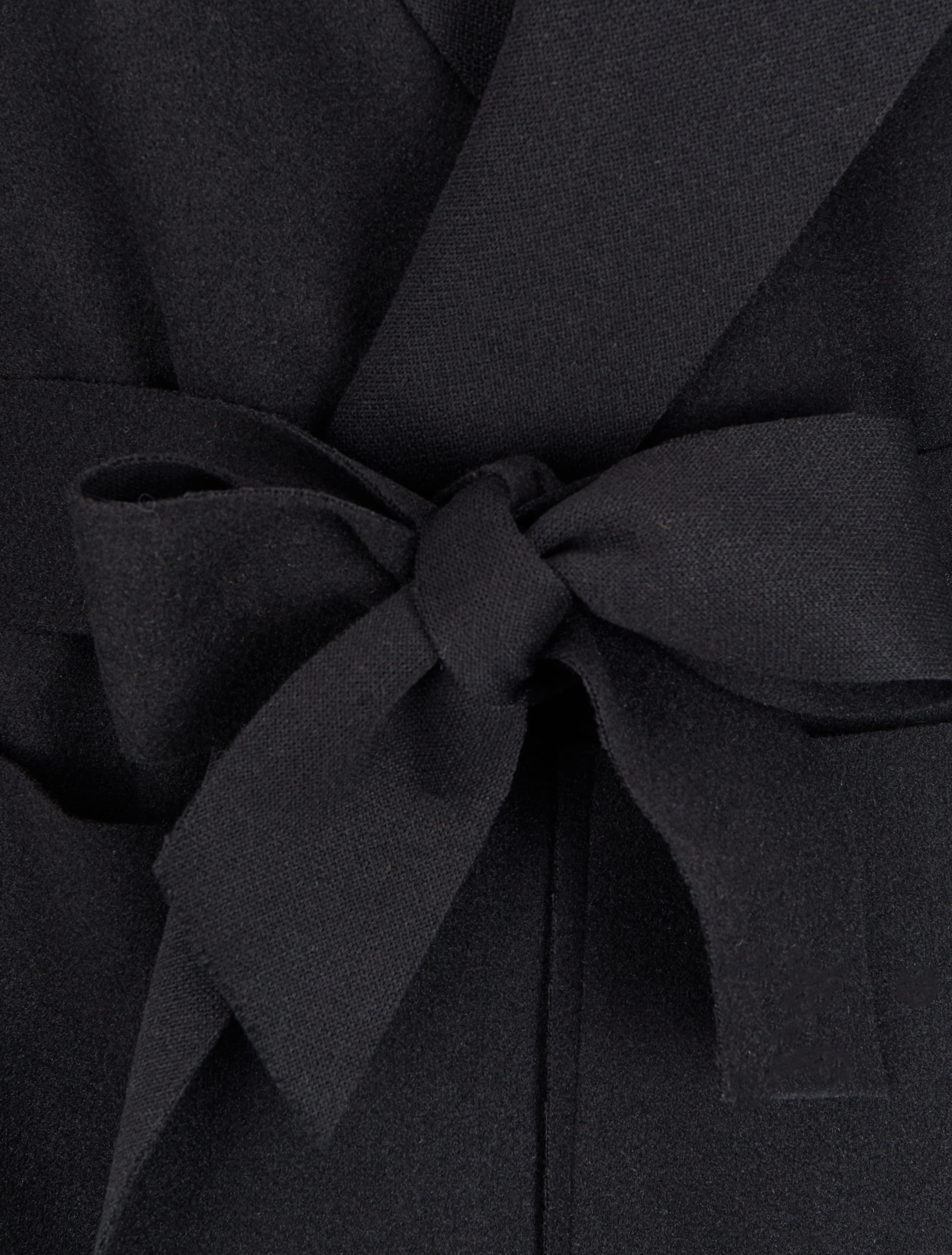 Manteau long ceinturé à capuche - Noir - Image 3