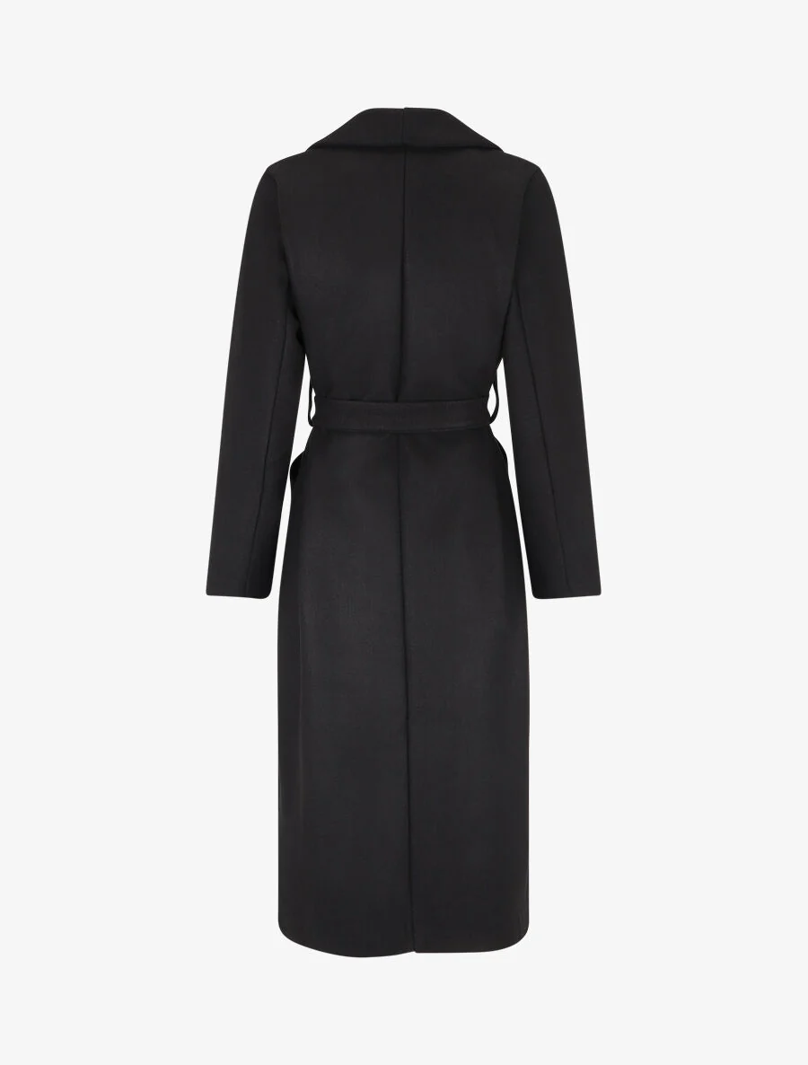 Manteau long ceinturé - Noir - Image 2
