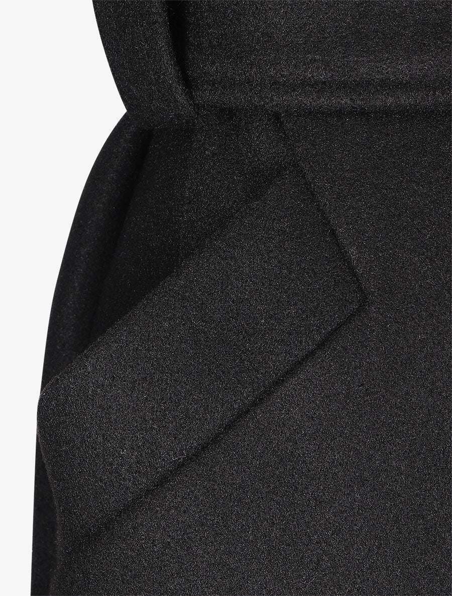Manteau long ceinturé - Noir - Image 3
