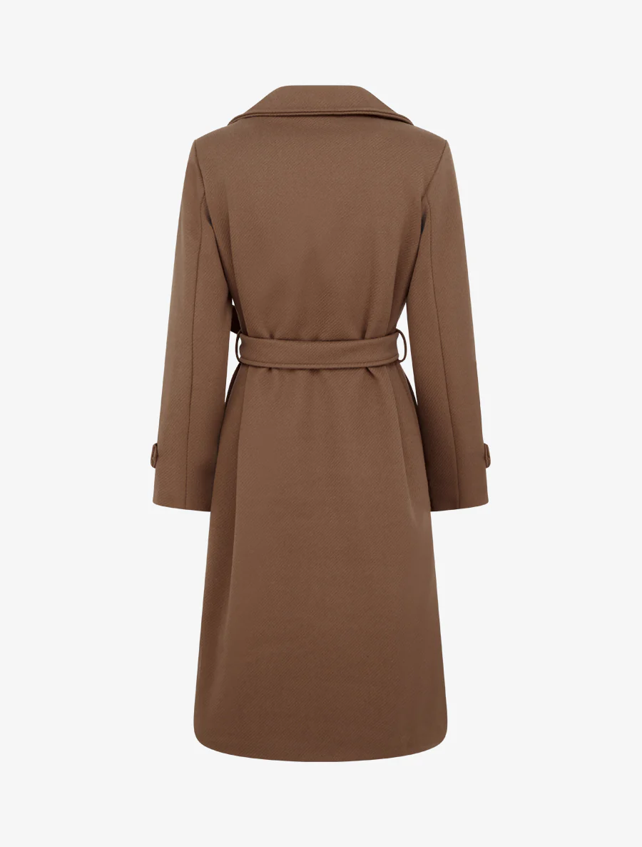 Manteau long croisé à boutons - Marron - Image 2
