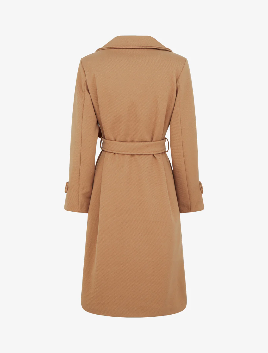 Manteau long croisé à boutons - Camel - Image 2