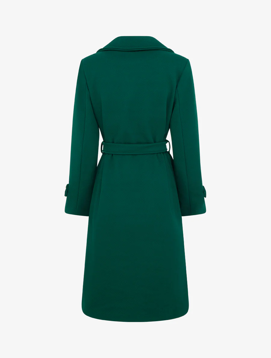 Manteau long croisé à boutons - Vert sapin - Image 2