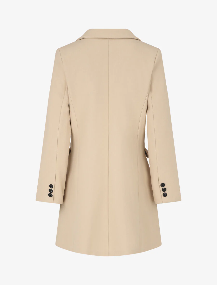 Manteau long croisé boutonné - Beige - Image 2